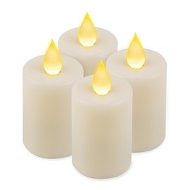 Glowing Creations Flickering LED Candles Electric Candles Votive with Timer 6 Hours - 2" x 2.2" Pack of 4 Tea Lights Candles Battery Operated, Fake Candles, Votive Battery Operated Candles