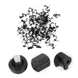 Mikinona 100Pcs Black J Hooks Cable Fixing Clips Durable Wire Support Clamps for Electrical Wiring and Cable Management Lightweight and Versatile for Home and Professional Use
