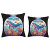 Whale in Fishbowl Ocean Scene Throw Pillow