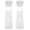 GIGGSKZE 2 Pack White Aprons Hat Set Chef Apron with