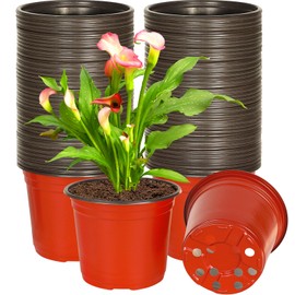 JNYONG 6 Inch 120 Pack Plastic Nursery Pots with Drainage Holes,Plastic Seed Starting Pots, Reusable Seedling Flower Plant Container for Succulents, Seedlings, Cuttings, Transplanting