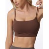 AugIris Padded Sports Bras for Women,Sleeveless Spaghetti Strap Square Neck