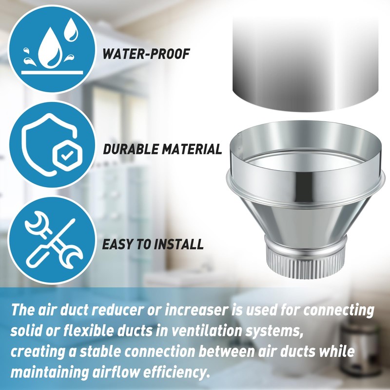 Otoolling 7 Inch to 4 Inch Duct Reducer Increaser Galvanized