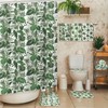 Tatuo 8 Pcs Green Leaf Shower Curtain Set Tropical Jungle