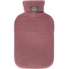 Fashy Hot Water Bottle 2.0 L with Fleece Cover and Elaborate Appliqué, Dark Gray
