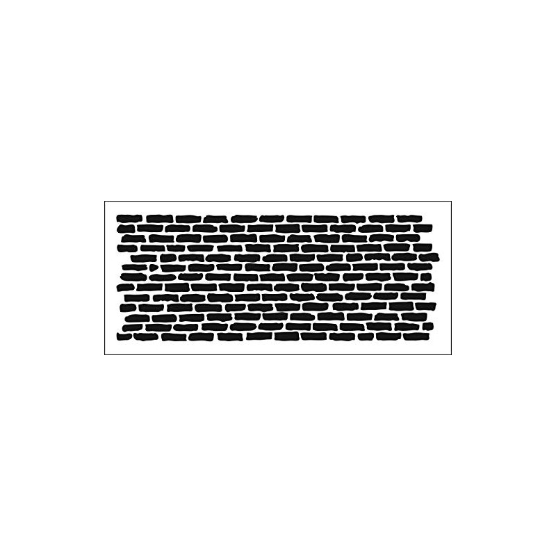 The Crafter's Workshop Slimline Stencil Bricks Horizontal, Multicolour, 4" x