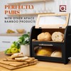 Arise Stylish Bamboo Bread Box for Kitchen Countertop, Extra Large
