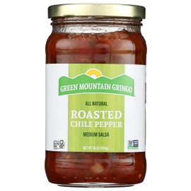 Green Mountain Gringo Medium Fire Roasted Chile Pepper Salsa, Non GMO, 16 Ounces (Pack Of 6)