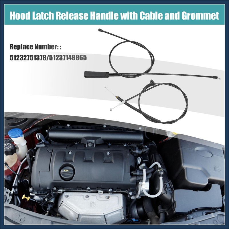 INFINAUTO Hood Latch Release Cable Fit for Mini Cooper 2007-2015