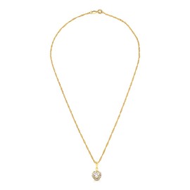 CRACCO 18k Gold Plated Necklace With Zirconia Heart Pendant, Hypoallergenic Gold Plated Necklace, Women for Necklace