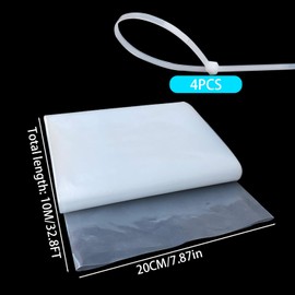 Gutter Hose Roll 20 cm x 10 m Downpipe Provisory with 4 Cable Ties Hose Film Downpipe Hose Rain Gutter Hose for Packaging Drain Pipes (10 m)