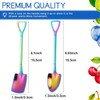 10pack Rainbow Shovel Spoons,Small Shovel Shape Stainless Steel Dessert Fruit