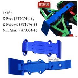hopsupRC Front Rear Skid Plate Upgrades for 1/16 E-REVO/Mini Slash,2PCS Aluminum Front Rear Skid Plate Hops Up Upgrades Parts for 1/16 E-REVO （71076-3）;Mini Slash （70054-1）,Navy Blue