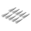 10pcs Fish Bone Tweezers Stainless Steel Flat Tip Hair Tweezers