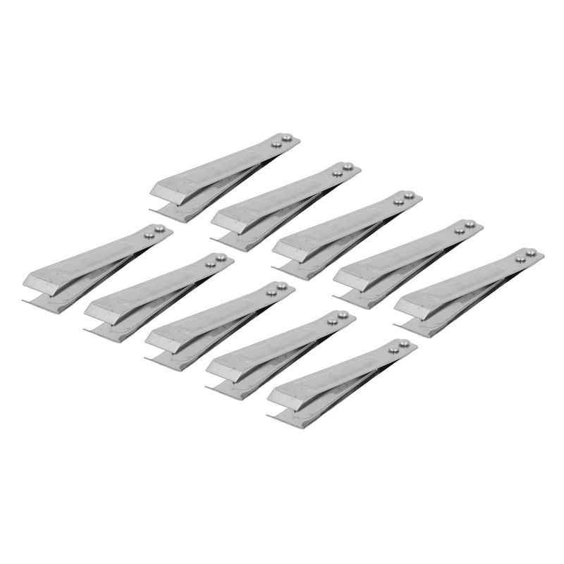10pcs Fish Bone Tweezers Stainless Steel Flat Tip Hair Tweezers