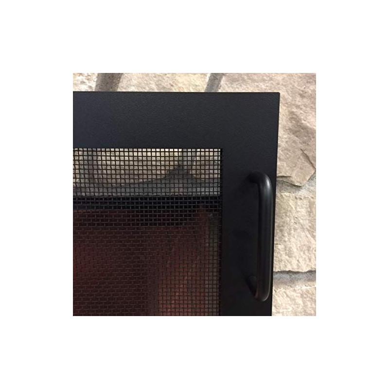 Design Specialties Fireplace Screen Pond Design (Textured Black, Small)