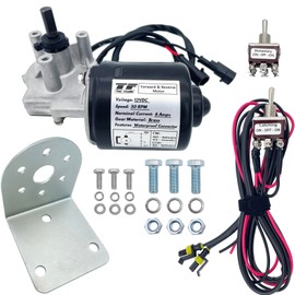Trexflow TF 3/8" D Shaft 12V DC Reversible Electric Gear Motor 50 RPM with Toggle Switch Wire Kits L Bracket Forward and Reverse Motor Replaces PN01007-38