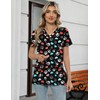 LOMON Pediatric Scrubs for Women V Neck Print Scrub Tops