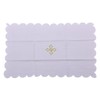 BLESSUME Church Mass Altar Cloth Purificator Cloth Cross Embroidery (White