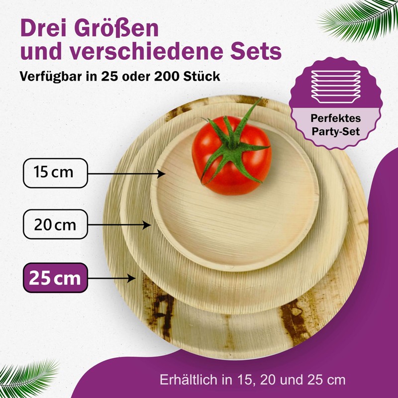 Waipur Organic Palm Leaf Plates - Round Plates in Five