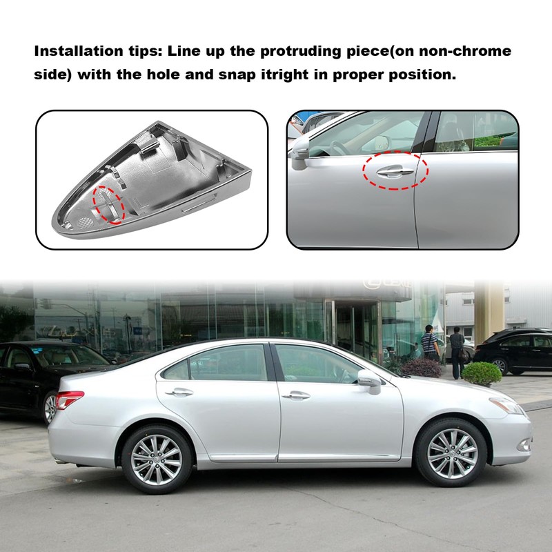 Door Handle Cover Cap Chrome Plated Compatible with Lexus ES350