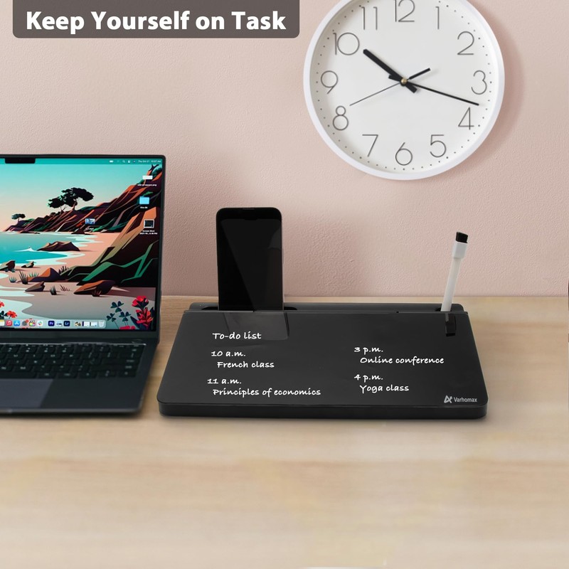 Varhomax Desktop Storage Glass Board Small (Black)