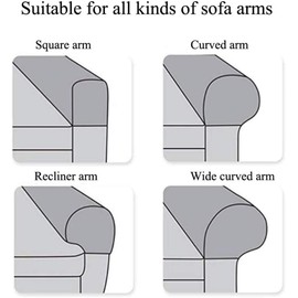 NEKOSUKI Arm Rest Covers Set, Set of 2 Stretch Armchair Covers for Arms, Spandex Polyester Sofa Arm Caps Non Slip Armrest Covers for Chairs Furniture Protector (Pink)