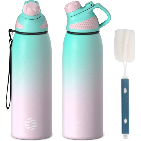 Fjbottle Stainless Steel Water Bottle 600ml/800ml/1L/1.5L with Magnetic Lid, BPA