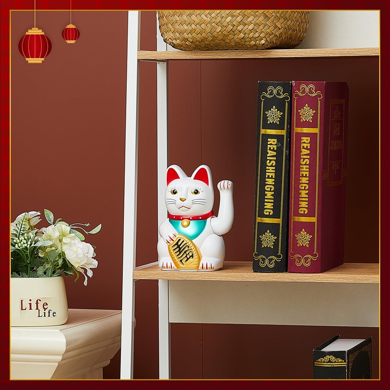 Chunful 6 Inch Lucky Cat Waving Arm Maneki Neko Lucky