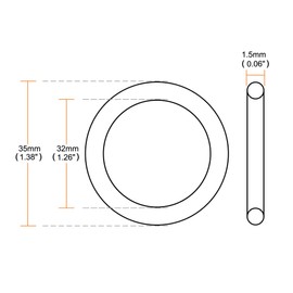 TA-VIGOR 10Pcs Nitrile Rubber O-Rings, 35mm OD 32mm ID 1.5mm Width Rubber Washers Spacer O-Rings Gasket kit, Metric Sealing Gasket for Hose, Faucet, Automotive, Plumbing