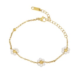 BFSYRR Pearl Bracelet,bracelet,Cute Charm Pearl Bracelets for Women,Floral Jewelry Summer Bracelets Summer Accessories Costume Jewelry,Jewellery as Wedding Birthday Gifts for Her