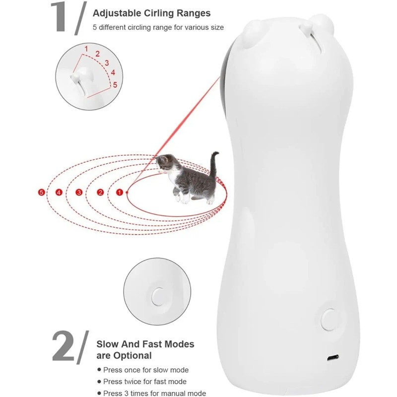 Juguete Automático Electronico Para Gatos Interactivo Láser