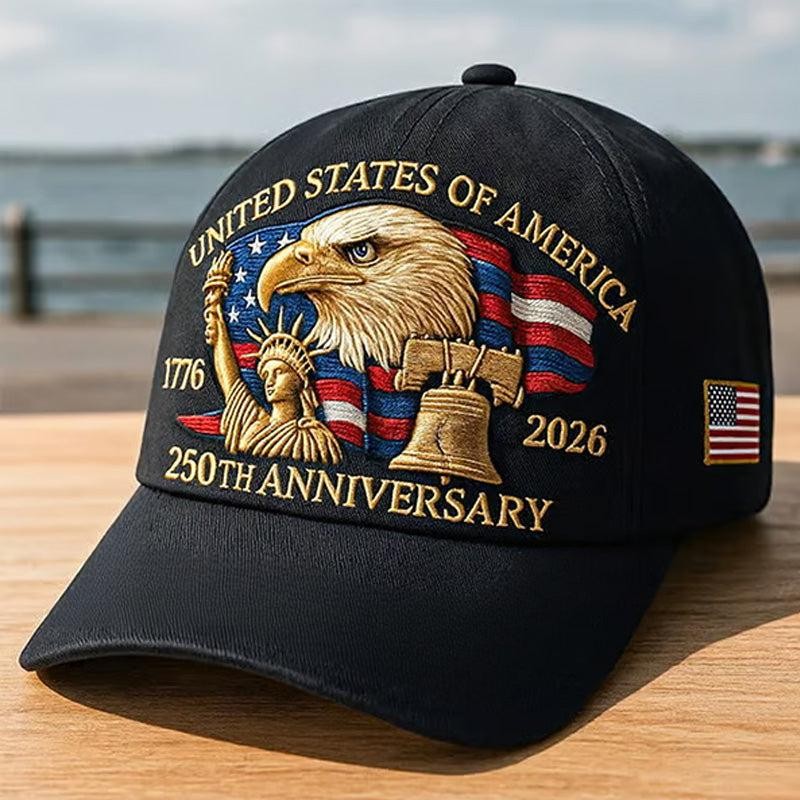 Eagle & Liberty – United States 250th Anniversary Hat,Embroidered Dad
