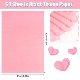 Tissue Paper - Tikplus 60 Sheets 30 x 21 cm Wrapping Paper for Packaging, Tracing Paper Packaging Material, Craft Paper for Creating Pompoms, Paper Flowers, Table Decoration (Pink)