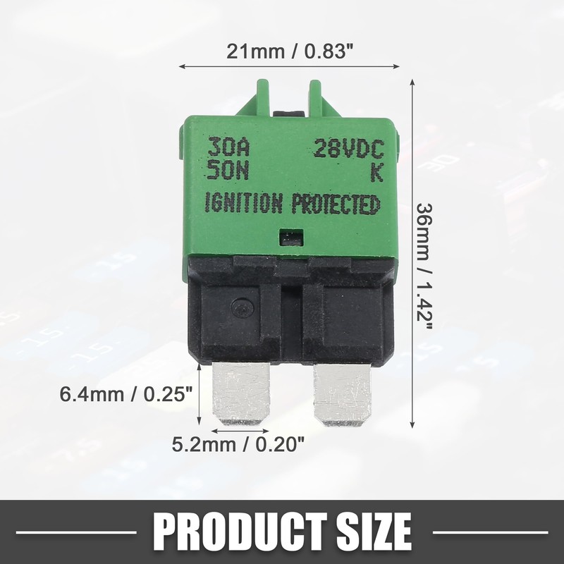 A ABSOPRO Vehicle Marine Metal Grain 30A 28V Manual Resettable