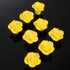 Yellow 8PCS Knobs & Handles Modern Ceramic Rose Flower Drawer