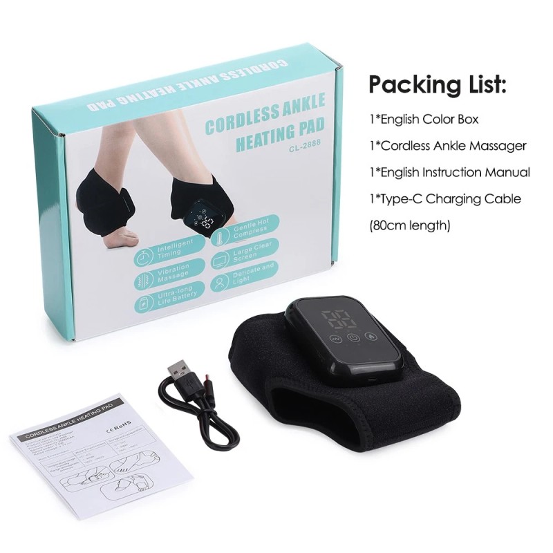 Hailicare Electric Foot Ankle Massager Vibration Infrared Hot Compress Joint