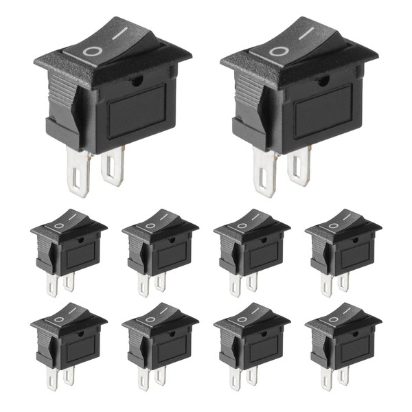 10 Pcs Black Rocker Switch ON/Off Toggle Switch SPST 2