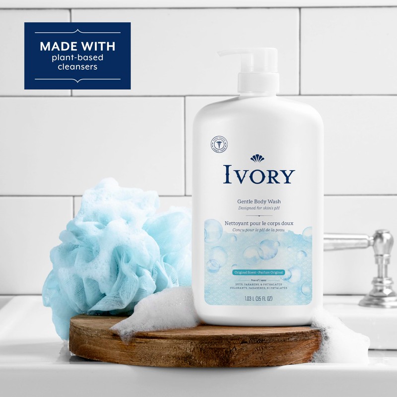 Ivory Body Wash, Designed for the Whole Family, Gentle Formula,