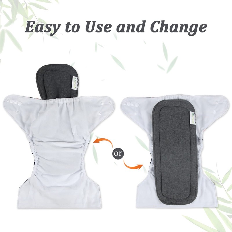 Wegreeco Reusable Soft 5 Layers 12 Pack Bamboo Charcoal Inserts