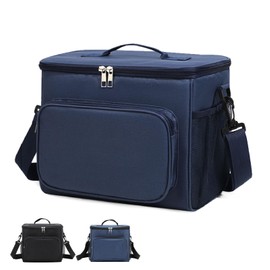 Lunch Bag for Adult Men Women Reusable Large Thermos Lunch Box Food Cooler, Leakproof Heated Lunch Bag for Work Office Outdoor Picnic School Unisex Insulated Bag, 12+ Cans,10L (Navy)