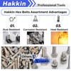Hakkin 240Pcs Hex Bolts and Nuts Kit Stainless Steel Spring