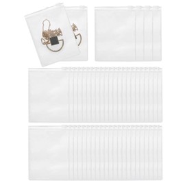 PATIKIL PVC Jewelry Bags, 50 Pcs 3.5" x 5" Jewelry Pouches Clear Zipper Bags Anti Oxidation Self Sealing Small Bag for Earrings Necklace Bracelets Storage Travel Business