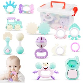 CHENGBAO 14 Piezas Juguetes Estimulacion Temprana Bebe,Sonajas para bebe,Mesa de Regalos Bebé,Juguetes para Bebe (color 1)