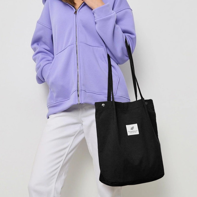 AIBAOBAO Women's Corduroy Bag, Shoulder Bag, Large Handbag, Shopper Ladies,