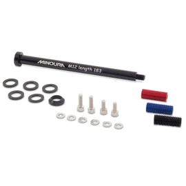 Minoura 120-3210-01 Through-Axle Universal Set for Bicycle Rear Carrier, 0.57 inches (12 mm), For Width 5.6 inches (142 mm)