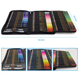 tvfly 72 Watercolour Pencils Set in Big Pencil Case Zip-Up Set Easy to Store and Protect Your Colouring Pencils, Suitable for Beginners & Pro Artists