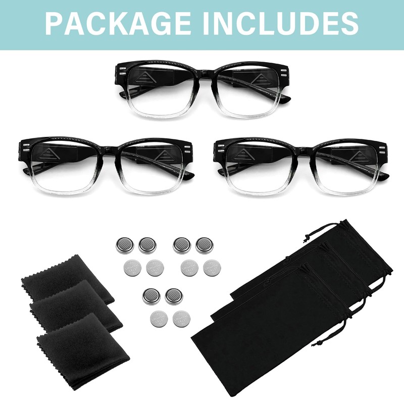 DuanMei Reading Glasses with Lights, Blue Light Blocking, Magnifying, 2.0