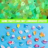 Pack of 100 Mini Figures Ocean, Luminous Miniature Sea Animals,