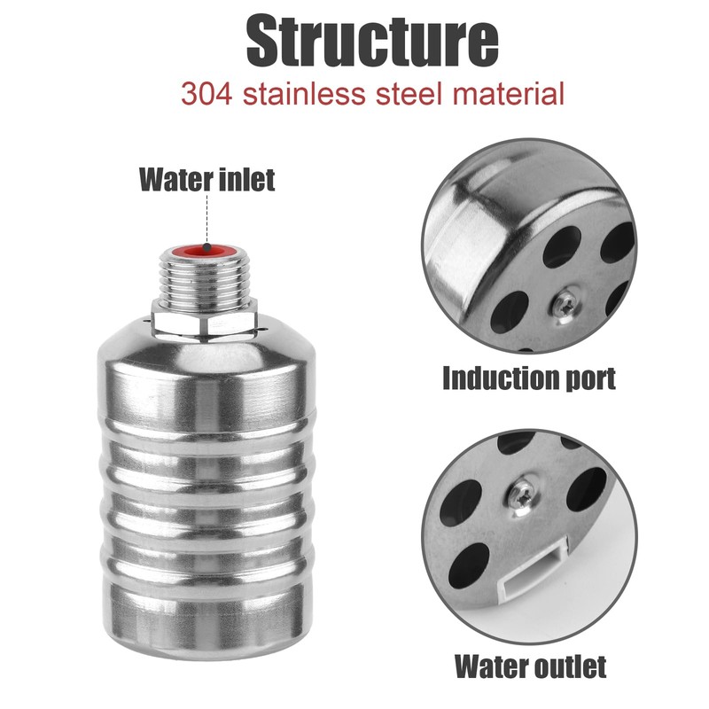 Water Float Valve, 1/2 Inch 3/4 Inch Stainless Steel Float